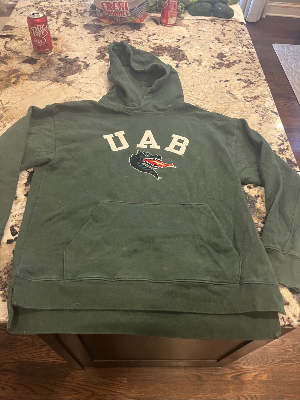 League UAB Green Hooded Sweatshirt with Logo